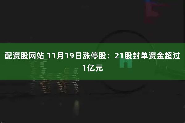 配资股网站 11月19日涨停股：21股封单资金超过1亿元